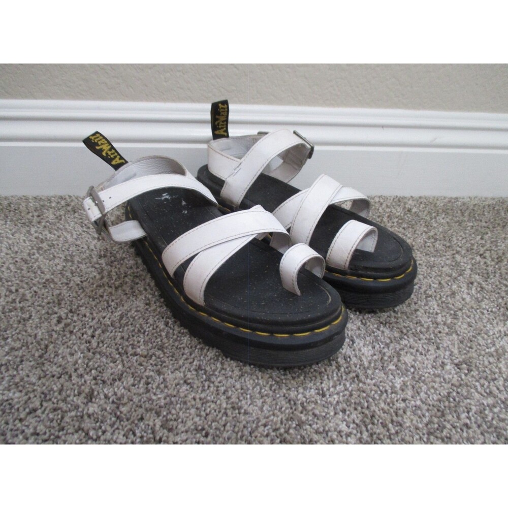 dr marten AVRY strappy sandals Womens 9 *READ* white black